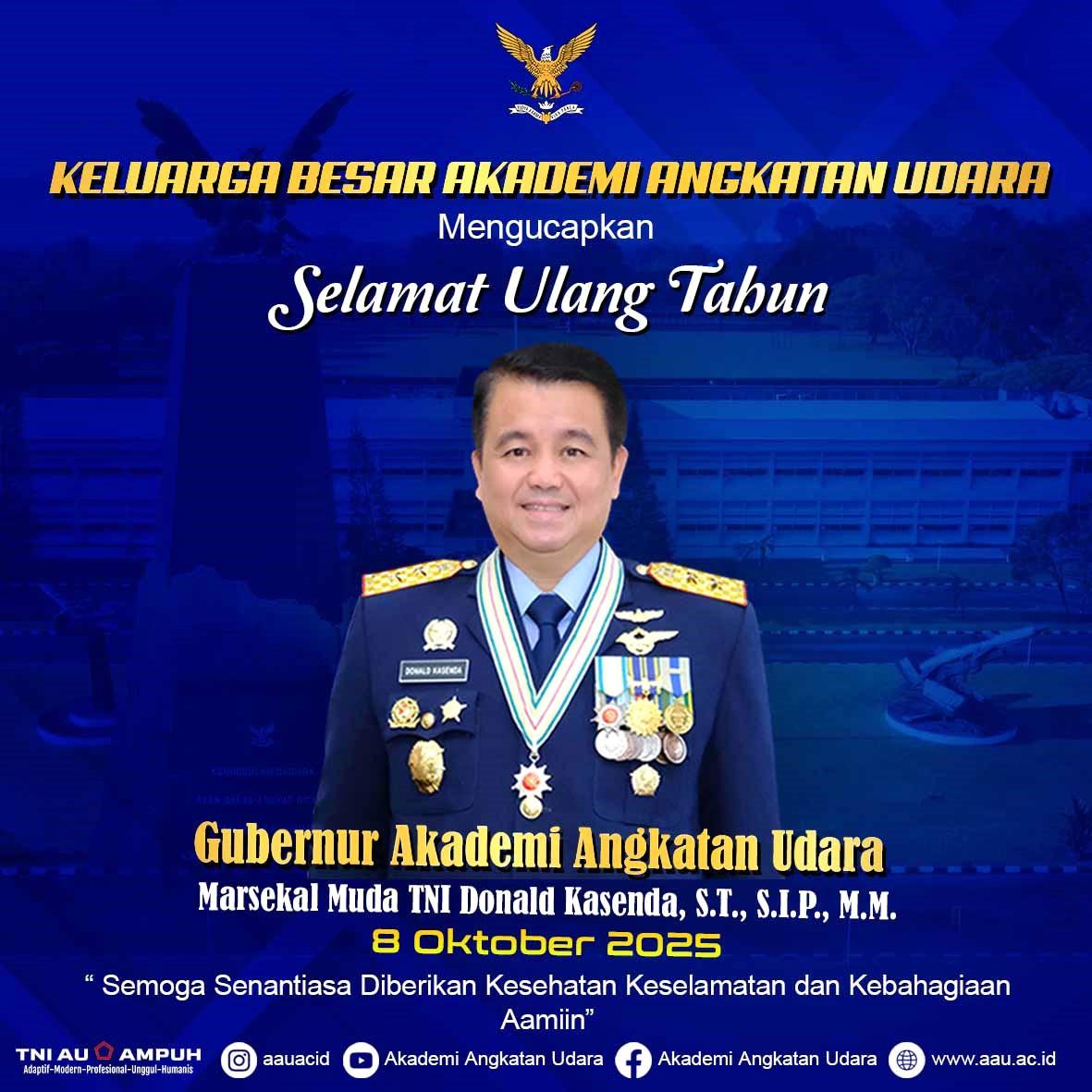 Selamat Ulang Tahun  Kepada Gubernur Akademi Angkatan Udara
