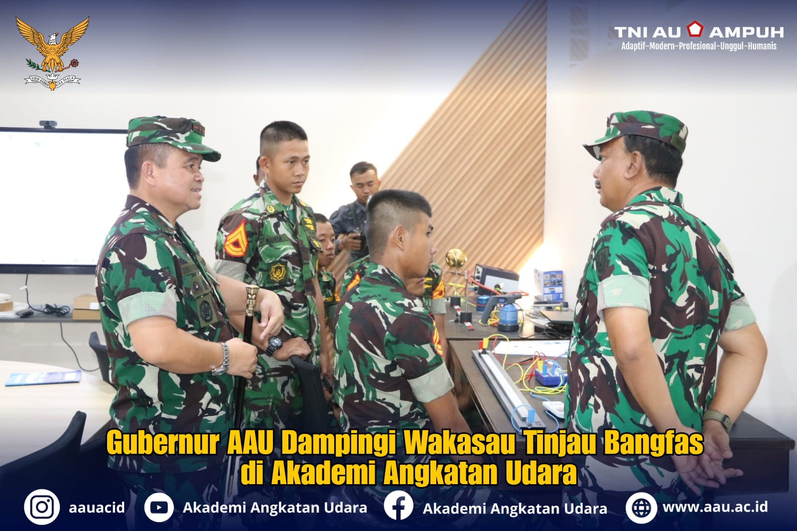 Gubernur AAU Dampingi Wakasau Tinjau Bangfas di Akademi Angkatan Udara