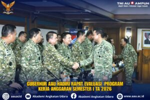 GUBERNUR AAU HADIRI RAPAT EVALUASI PROGRAM KERJA ANGGARAN SEMESTER I TA 2026