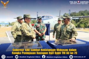 Gubernur AAU Sambut Kedatangan Wakasau dalam Rangka Peninjauan Kesiapan Hari Bakti TNI AU ke-79